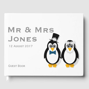 Penguins bruiloft gastenboek (aanpasbaar)
