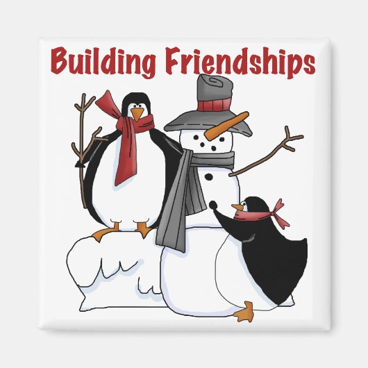 Penguins Building Friendship tshirts and Gifts Magneet (Voorkant)