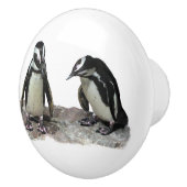 Penguins Ceramic Knob. Keramische Knop (Rechts)
