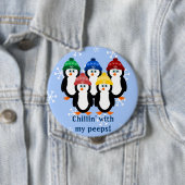 Penguins Chillin met mijn Peeps Winter Button (In situ)