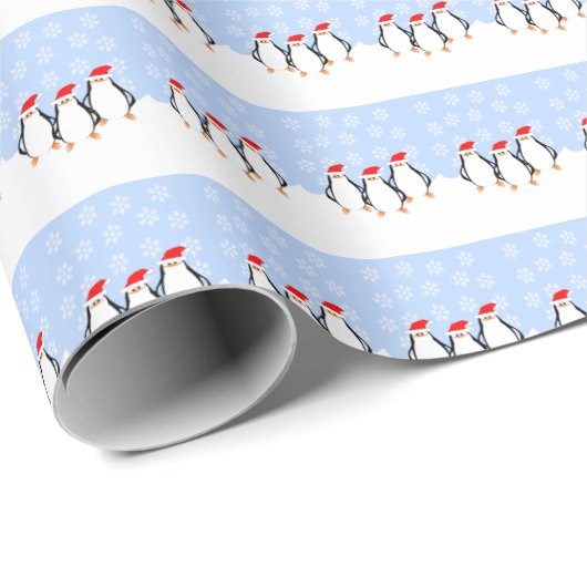 Penguins Christmas Cadeaupapier (Rol Hoek)