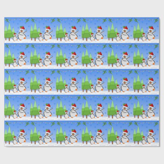 Penguins Christmas Cadeaupapier (Vlak)