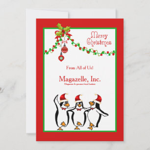 Penguins Dansende Holiday Card Feestdagenkaart