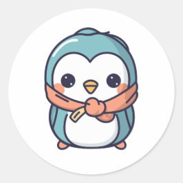 Penguin's Delight Kawaii-stijl Graphic Ronde Sticker