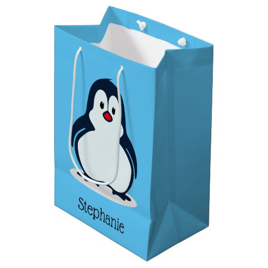 Penguins Design Gift Bag Medium Cadeauzakje (Voorkant Gekanteld)