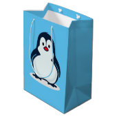 Penguins Design Gift Bag Medium Cadeauzakje (Achterkant Gekanteld)