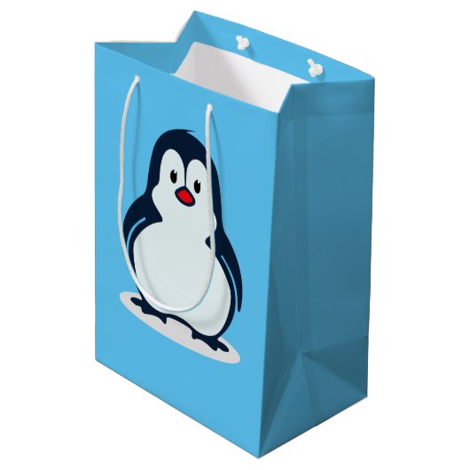 Penguins Design Gift Bag Medium Cadeauzakje (Achterkant Gekanteld)