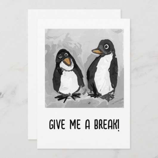 Penguins Feestdagenkaart (Voorkant / Achterkant)