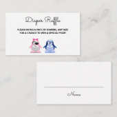 Penguins Gender onthullen Baby shower Diaper Raffl Informatiekaartje (Voorkant / Achterkant)