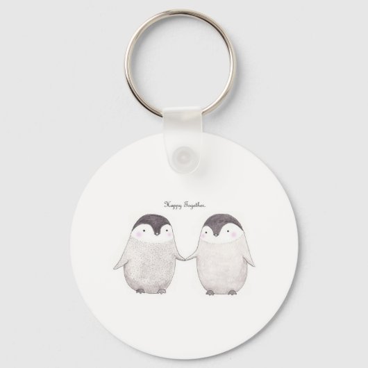 Penguins Happy Together Sleutelhanger (Voorkant)