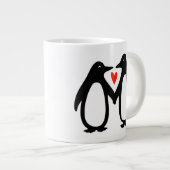 Penguins Holding Hands Cute Couple Grote Koffiekop (Voorkant rechts)