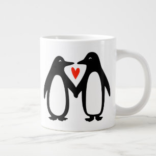 Penguins Holding Hands Cute Couple Grote Koffiekop