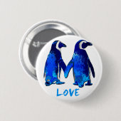 Penguins Holding Hands Love Design Ronde Button 5,7 Cm (Voorkant /achterkant)