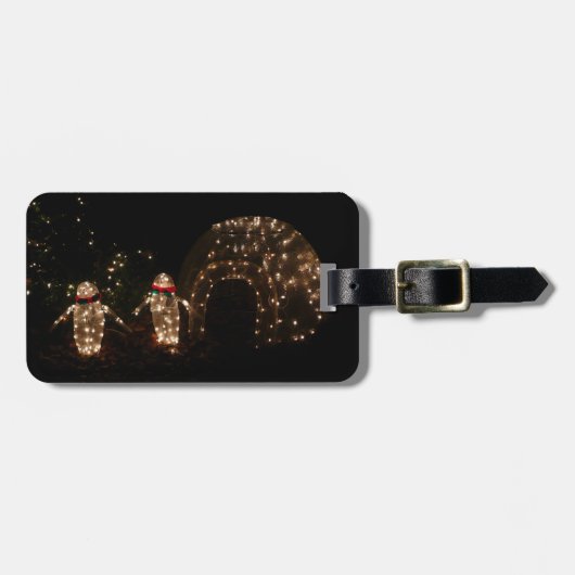 Penguins Holiday Light Display Bagagelabel (Voorkant horizontaal)