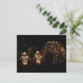 Penguins Holiday Light Display Feestdagenkaart (Staand voorkant)