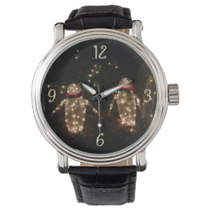 Penguins Holiday Light Display Horloge