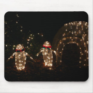 Penguins Holiday Light Display Muismat