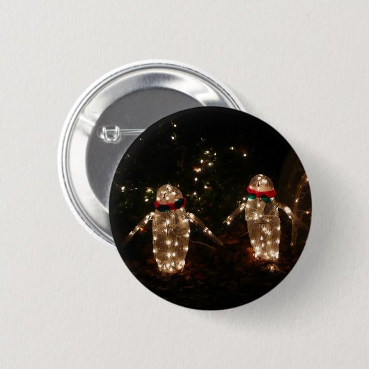 Penguins Holiday Light Display Ronde Button 5,7 Cm (Voorkant /achterkant)