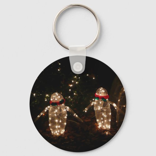 Penguins Holiday Light Display Sleutelhanger (Voorkant)
