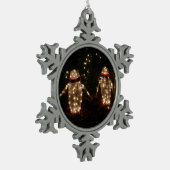 Penguins Holiday Light Display Tin Sneeuwvlok Ornament (Links)