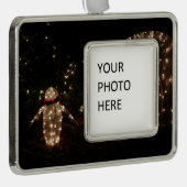 Penguins Holiday Light Display Verzilverd Omlijst Ornament (Rechts)