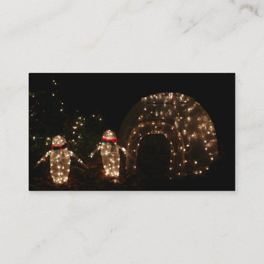 Penguins Holiday Light Display Visitekaartje (Achterkant)