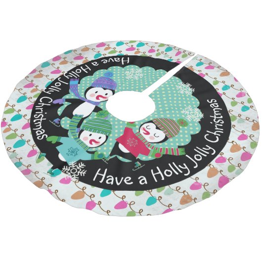 Penguins Holly Jolly Kerstfeestdag - rok Kerstboom Rok (Gekanteld)