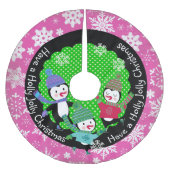 Penguins Holly Jolly Kerstmis 2Holiday Tree Skirt Kerstboom Rok (Voorkant)