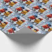 Penguins Ice Skating  Cadeaupapier (Hoek)