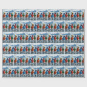 Penguins Ice Skating On an Arctic Lake Cadeaupapier (Vlak)