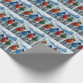 Penguins Ice Skating On an Arctic Lake Cadeaupapier (Hoek)