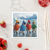 Penguins Ice Skating On an Arctic Lake Servet (Insitu)