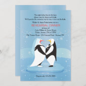 Penguins in Love Invitation Kaart (Voorkant / Achterkant)