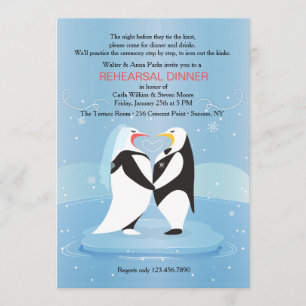 Penguins in Love Invitation Kaart