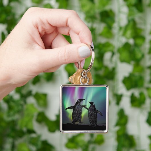 Penguins key ring beautiful aurora design sleutelhanger (Hand)