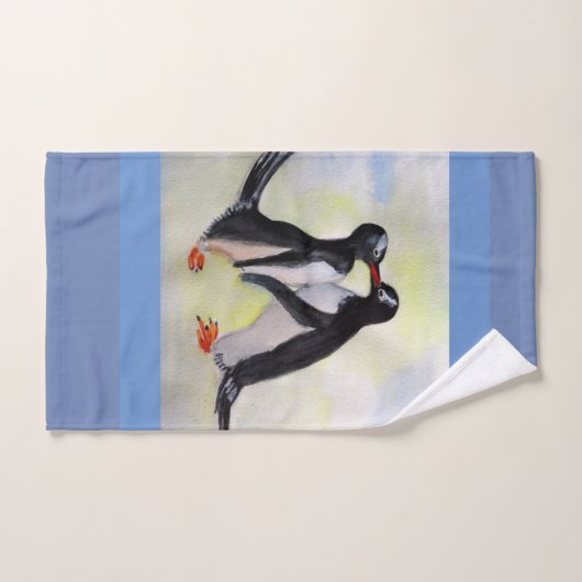 Penguins Kiss Bathroom Towel Set Bad Handdoek (Handdoek)