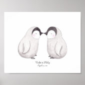 Penguins Love Poster  Art Wedding Gift (Voorkant)