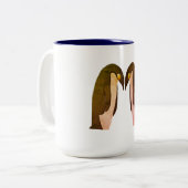 Penguins Love Tweekleurige Koffiemok (Voorkant links)