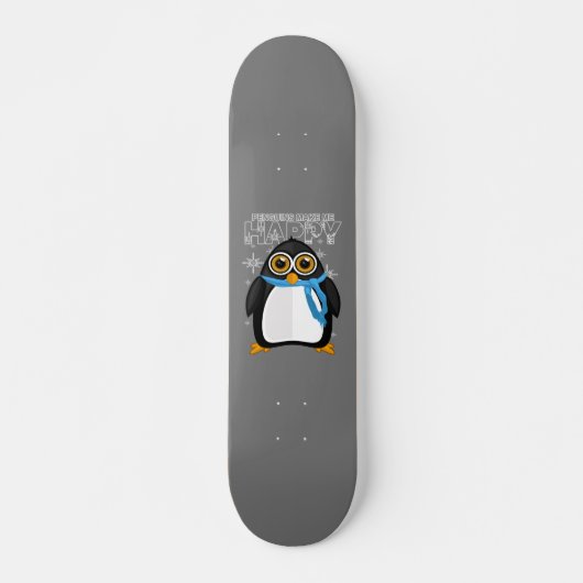 Penguins Make Me Happy Persoonlijk Skateboard (Voorkant)
