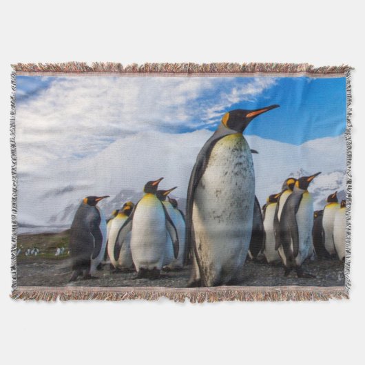 Penguins Marching Blue Sky Deken (Voorkant)