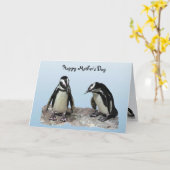 Penguins Moederdag Card Kaart (Gele Bloem)