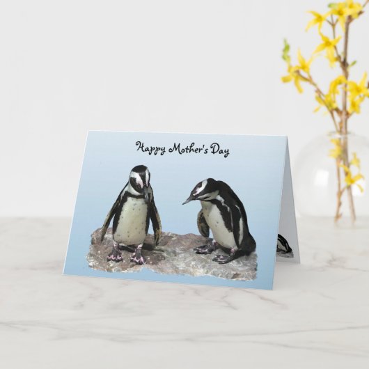 Penguins Moederdag Card Kaart (Gele Bloem)
