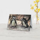 Penguins Mother's Day Kaart (Gele Bloem)