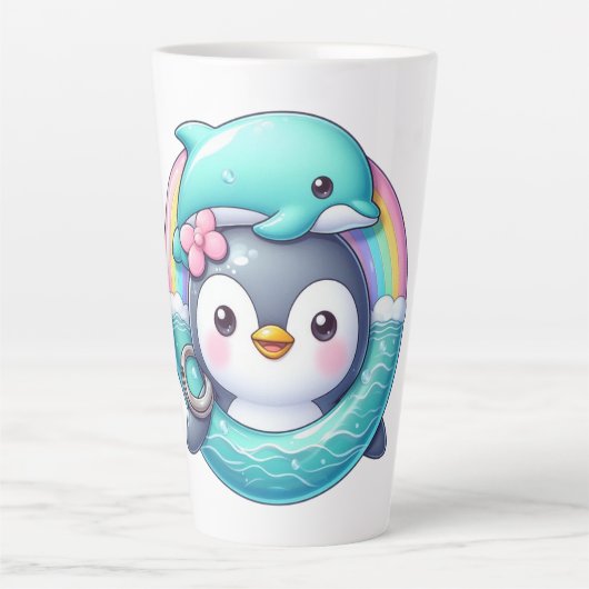 Penguin's Ocean Adventure Latte Mok (Voorkant)