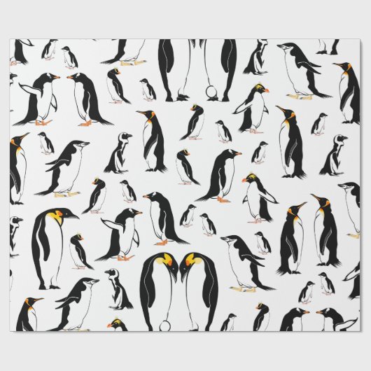 Penguins Pattern Cadeaupapier (Vlak)