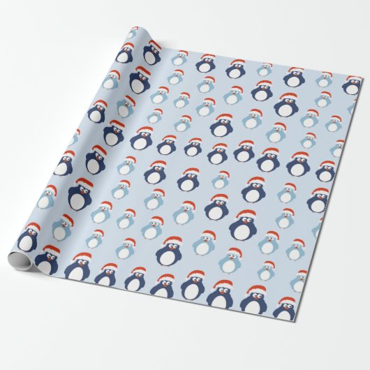 Penguins Pattern Cadeaupapier (Uitgerold)