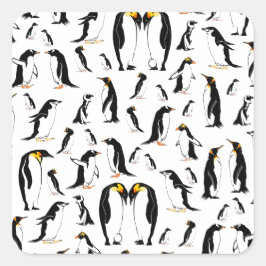 Penguins Pattern Vierkante Sticker
