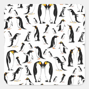 Penguins Pattern Vierkante Sticker