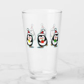 Penguins Pint Glass - kerstfeestdag Glas (Achterkant)