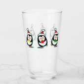 Penguins Pint Glass - kerstfeestdag Glas (Voorkant)